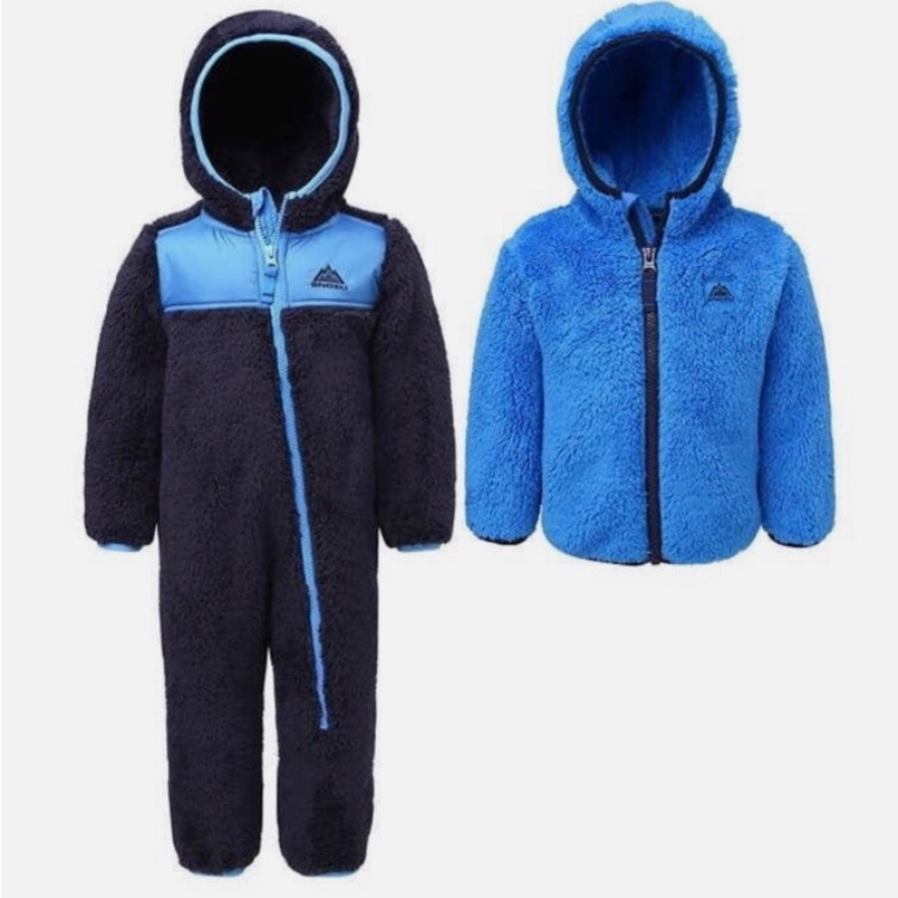 Snozu Blue and Black Fleece Bodysuit